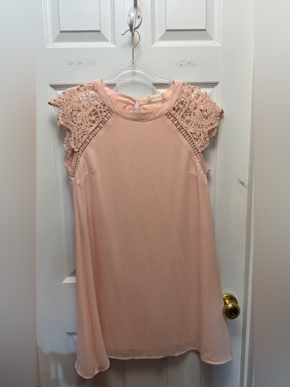Altar'd State Peach Blush Crochet Detail Dress